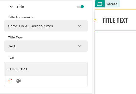 Text Title Top Navigation